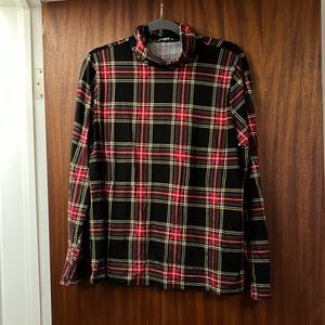 JCREW Tartan tissue turtleneck